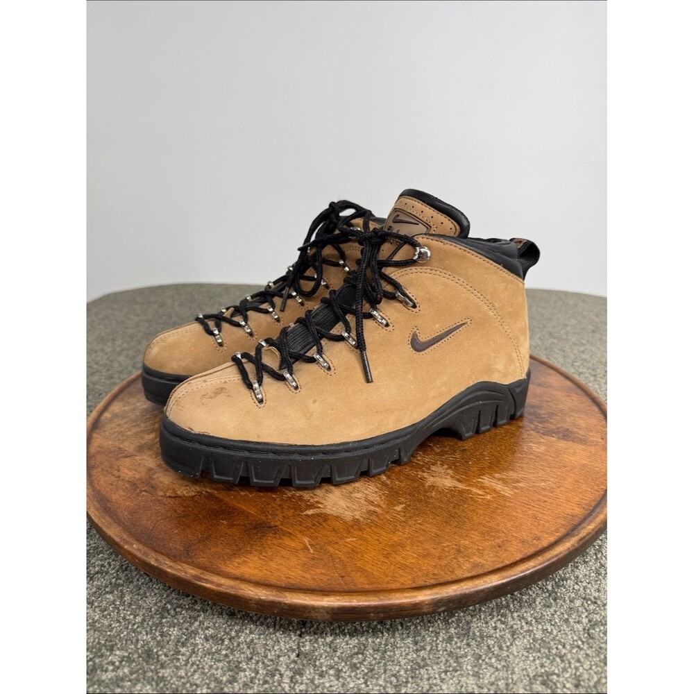 Nike ACG Boots Wm 8 Air Gimli Hiking Trail Tan Black Leather 1998 Vintage